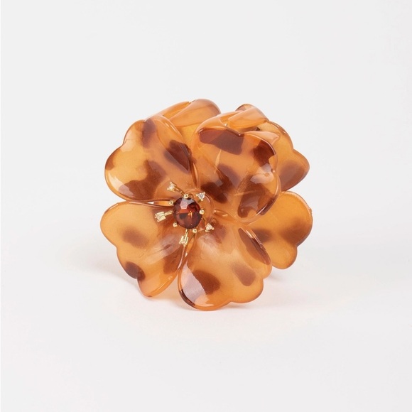 Tortoise Kate Crystal Flower Clip - Picture 3 of 3